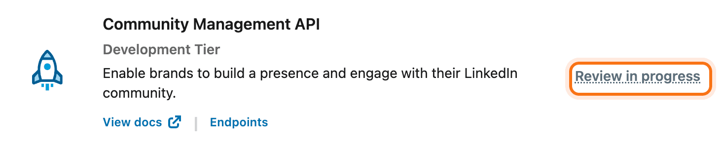 Community Management API with its review in progress