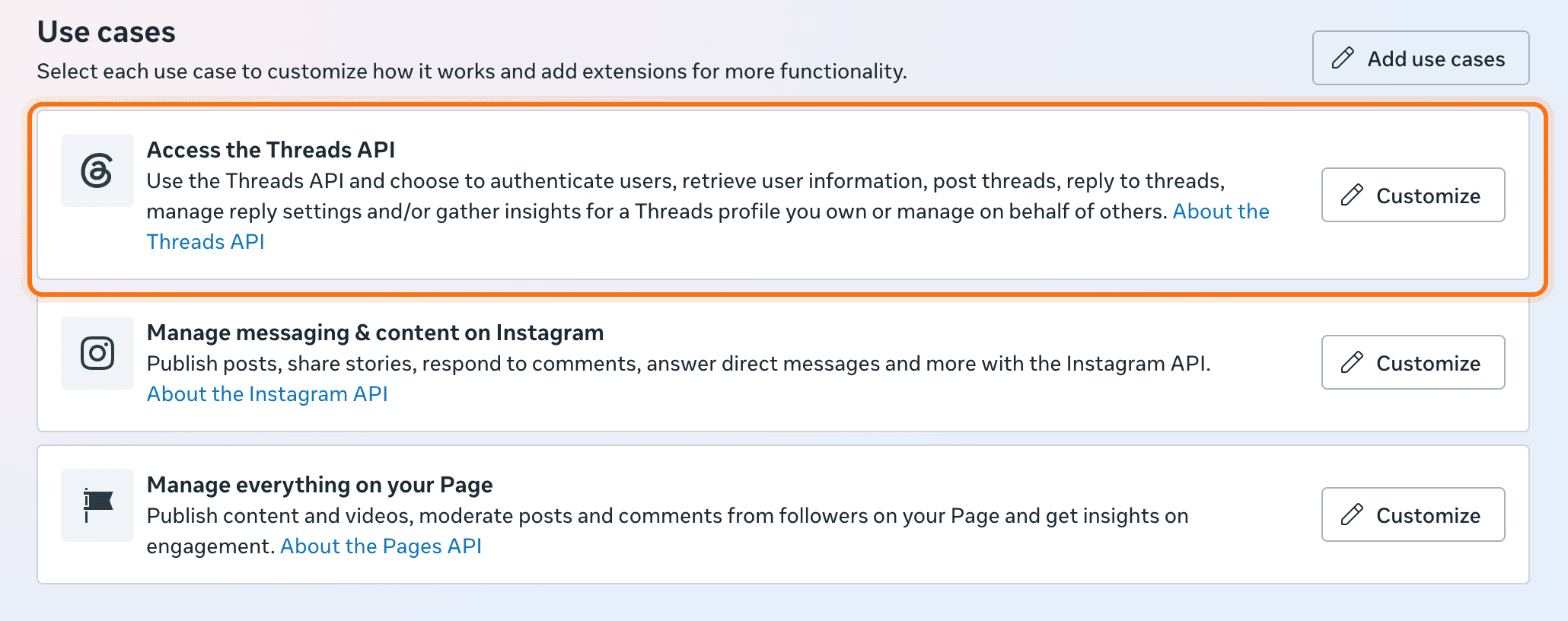 The Access the Threads API use case
