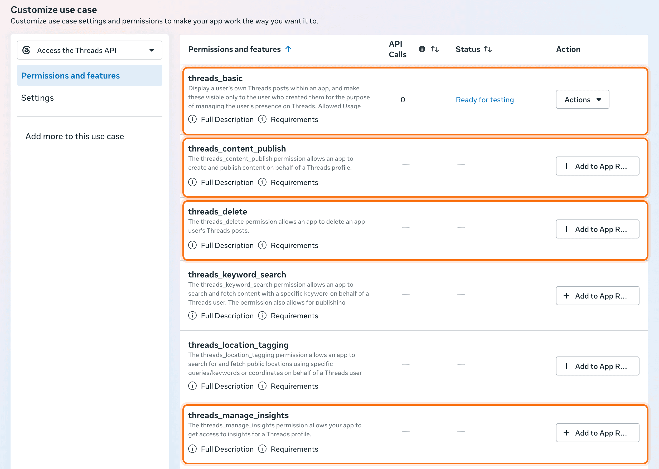 The four Threads permissions Bulkit needs