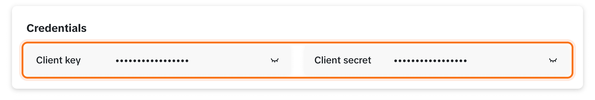 The Client key and Client secret