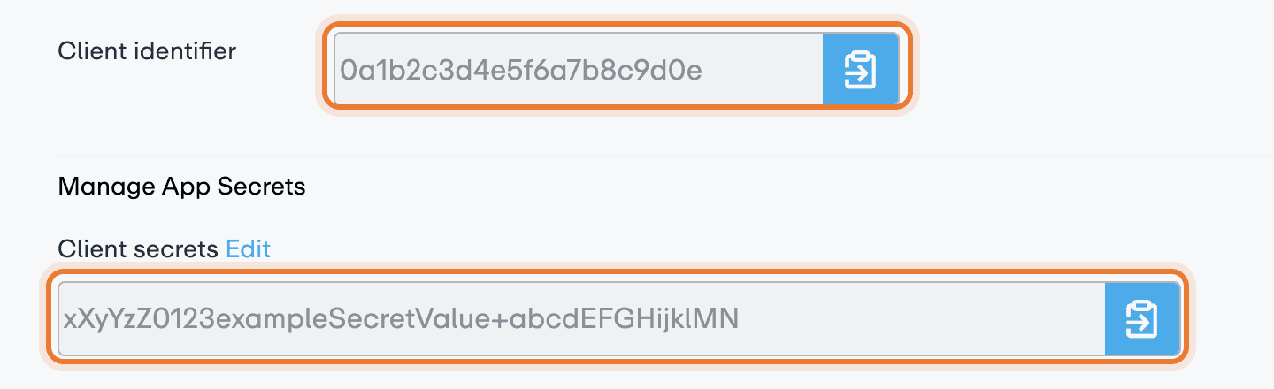 The Client identifier and a client secret